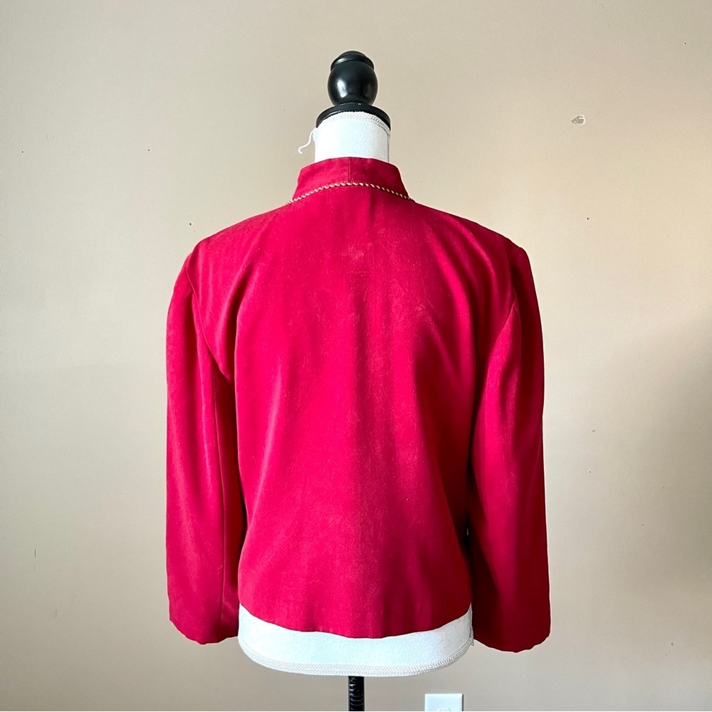 CITY GIRL SPORT | Vintage Red Studded Open Blazer Sz 8 - Picture 5 of 7